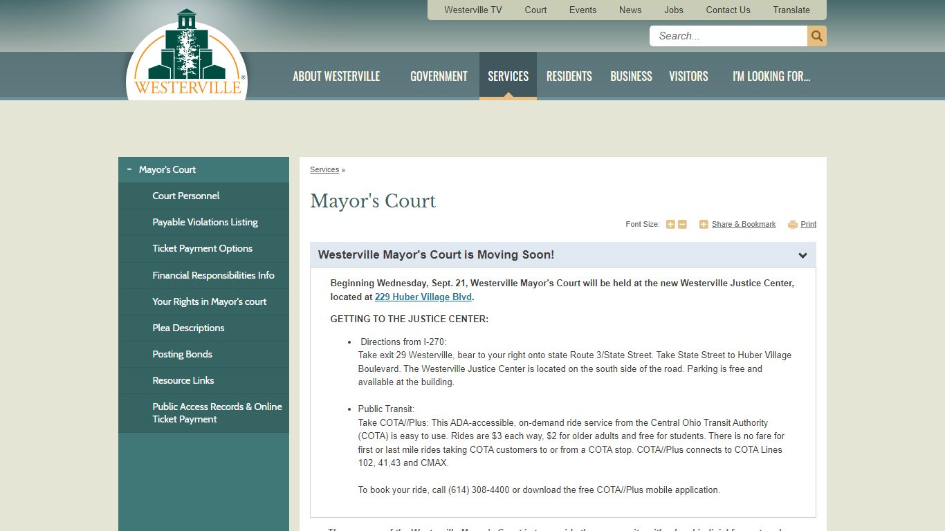 Mayor's Court | City of Westerville, OH